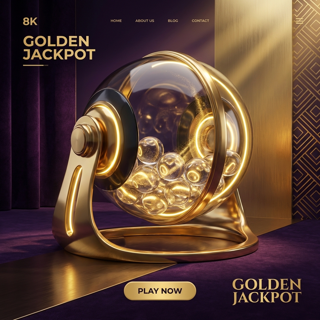 황금 로또 기계와 빛나는 볼