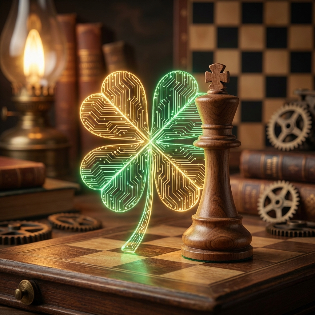 디지털 네잎클로버와 체스 기물